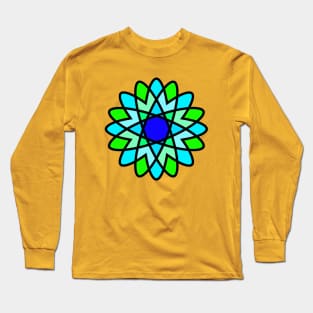 Green and Blue Flower - Flowers Long Sleeve T-Shirt